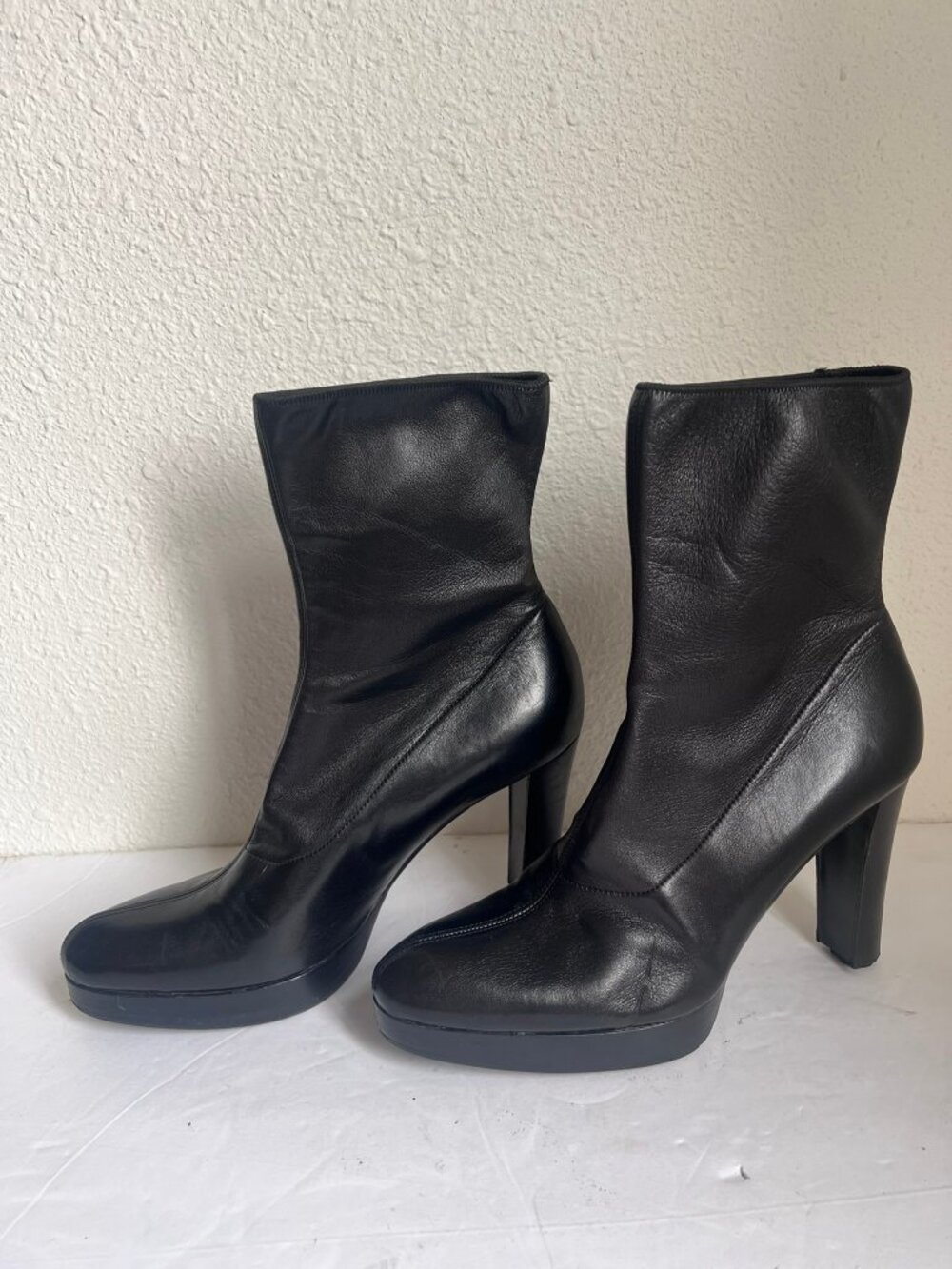 CELINE PLATFORM LEATHER BOOTIES ANKLE BOOTS SIZE 39 / 9 US